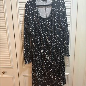 Lane Bryant Black and White Long Sleeve Dress